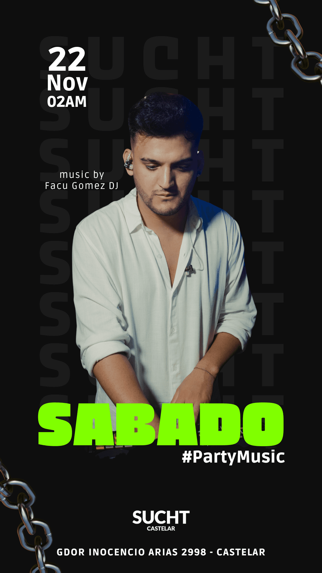 Flyer de 22.11 Sábado #PartyMusic