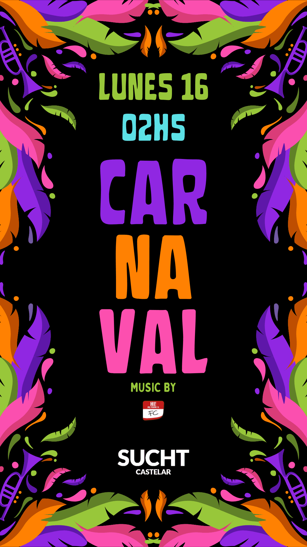 Flyer de 16.02 #Carnaval en SUCHT 